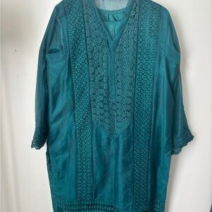 Teal Embroidered Tunic